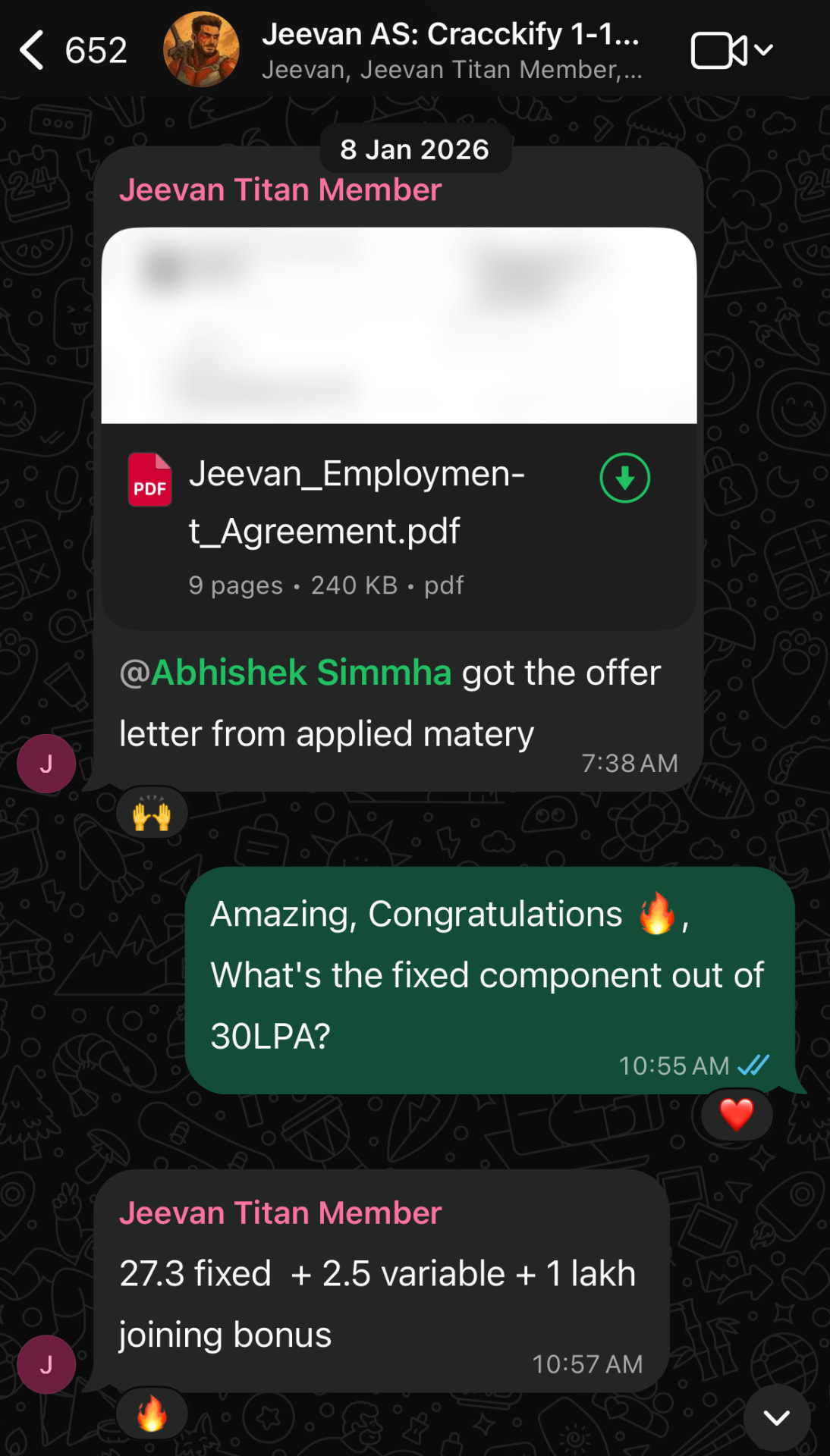 Jeevan AS's Cracckify success message
