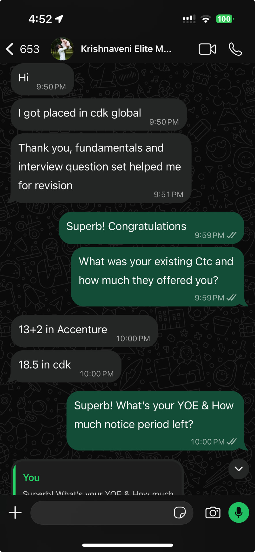 Krishnaveni's Cracckify success message