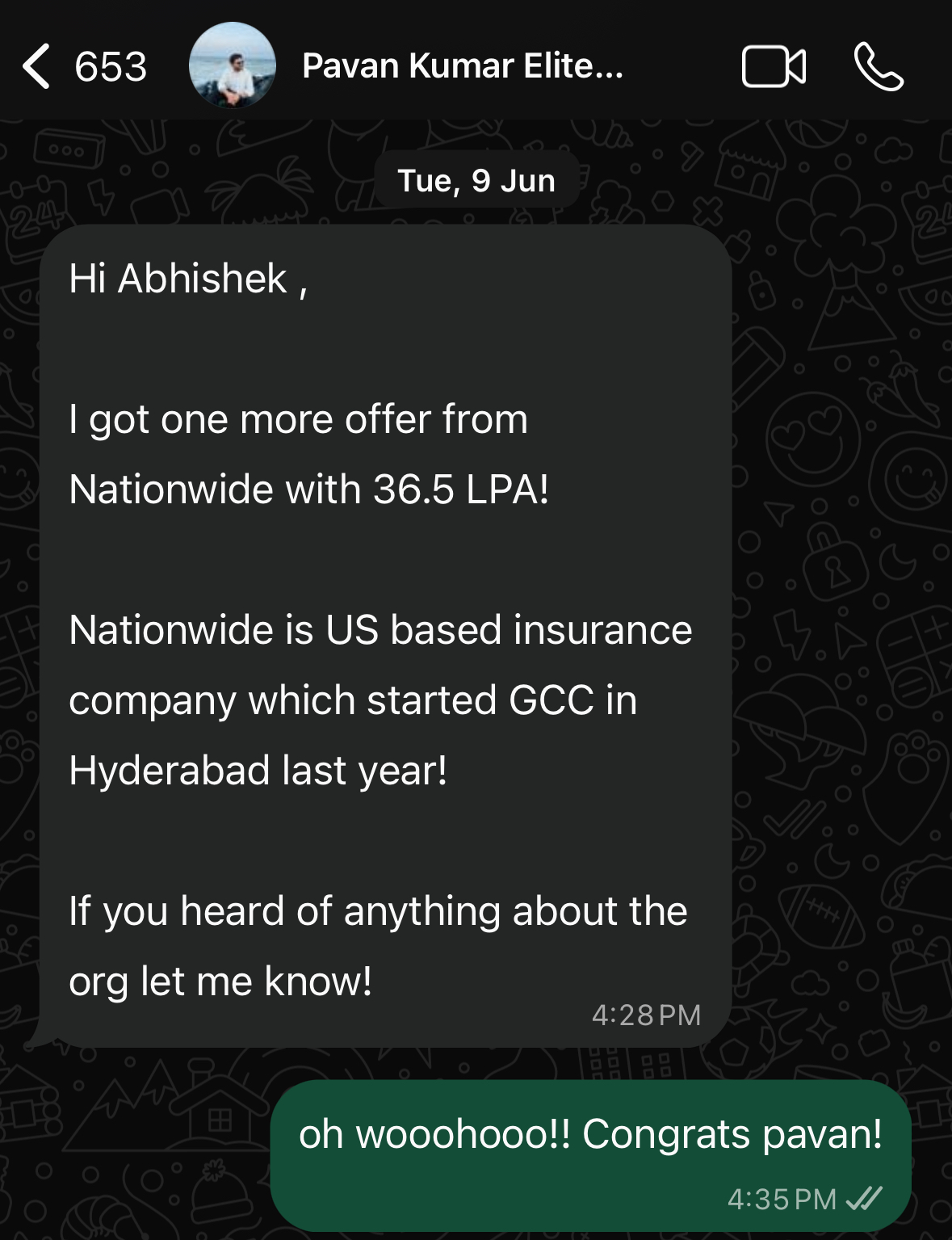 Pavan Kumar's Cracckify success message