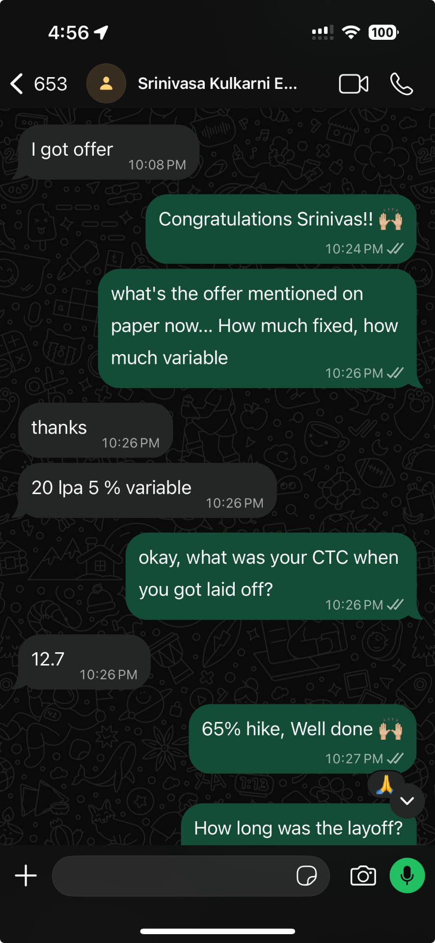 Srinivasa Kulkarni's Cracckify success message