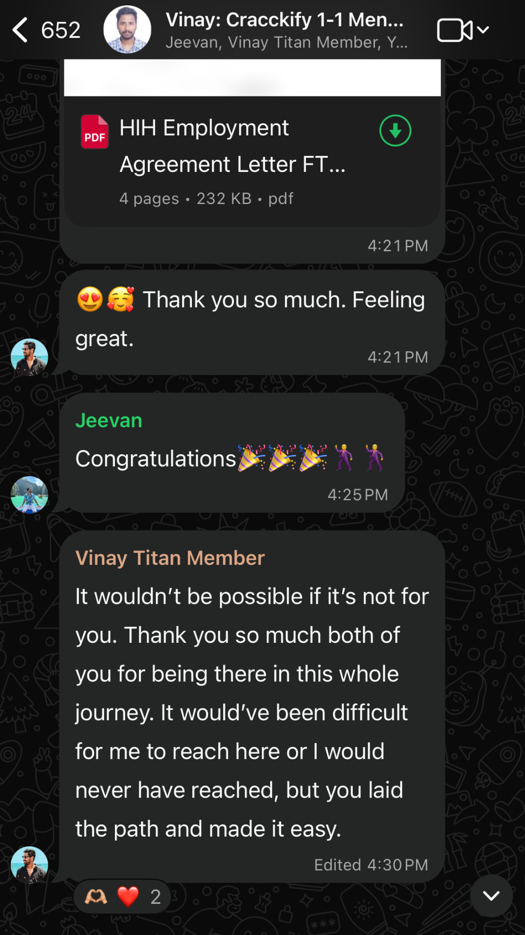 Vinay's Cracckify success message