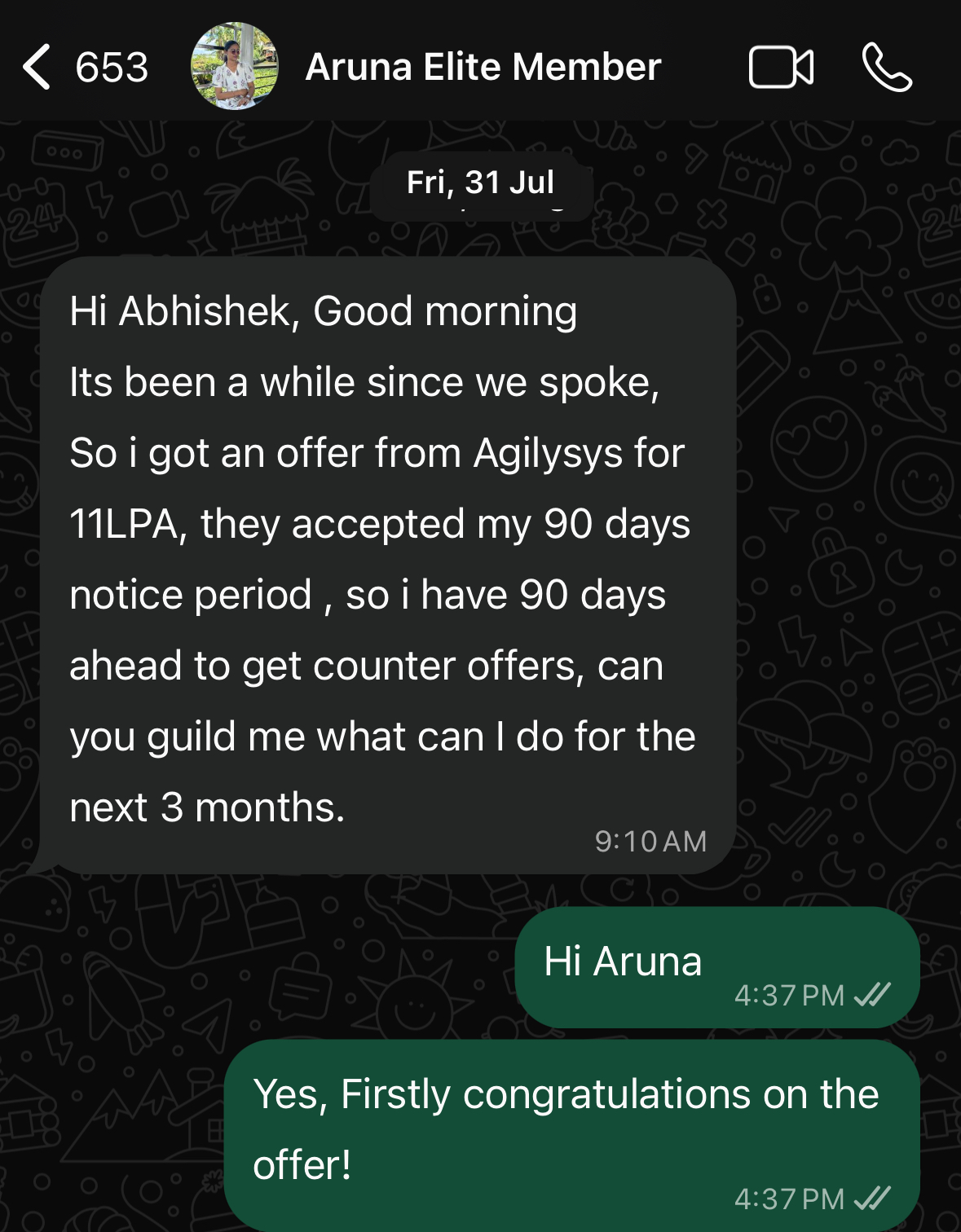 Aruna's Cracckify success message