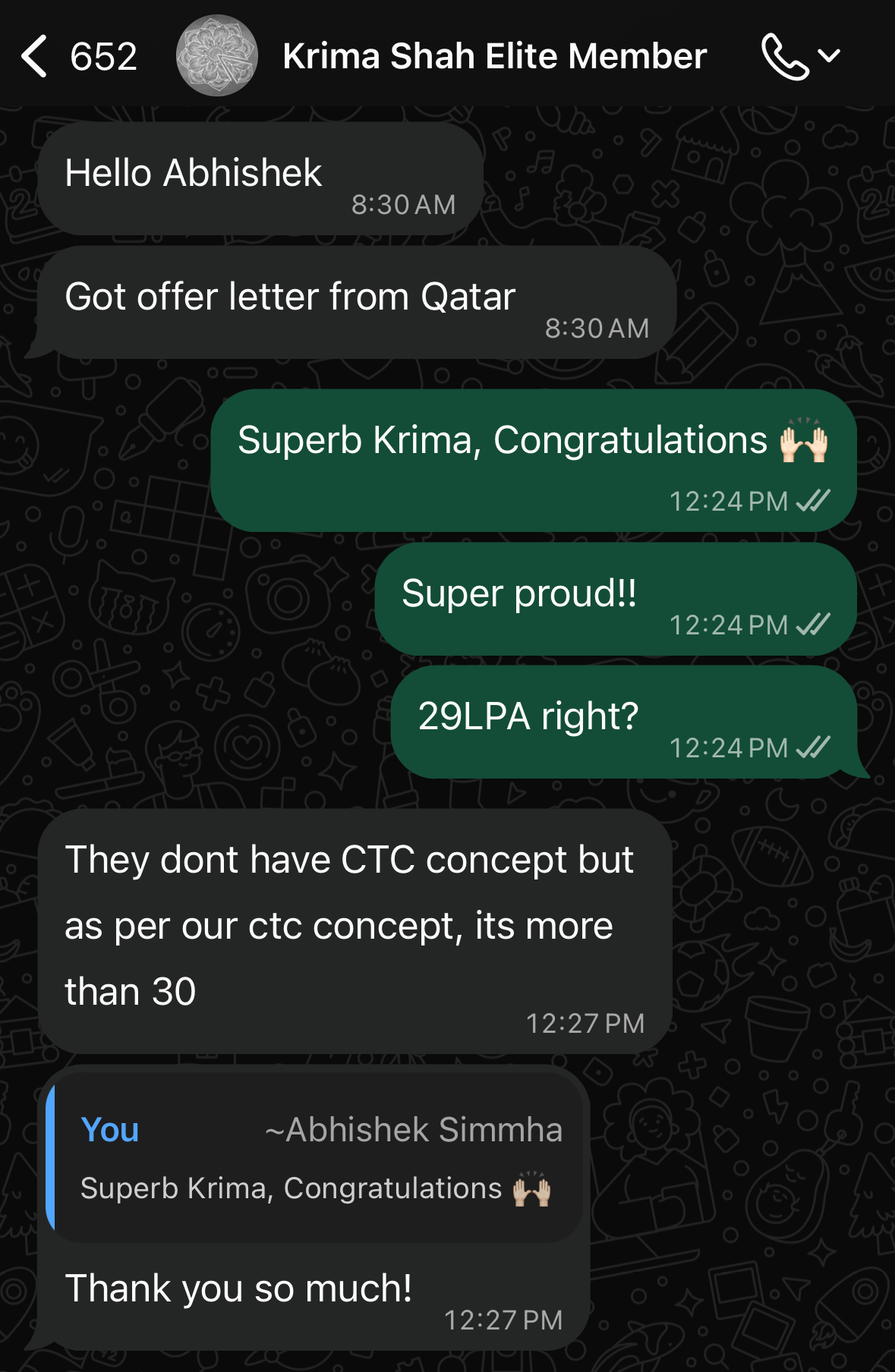 Krima Shah's Cracckify success message